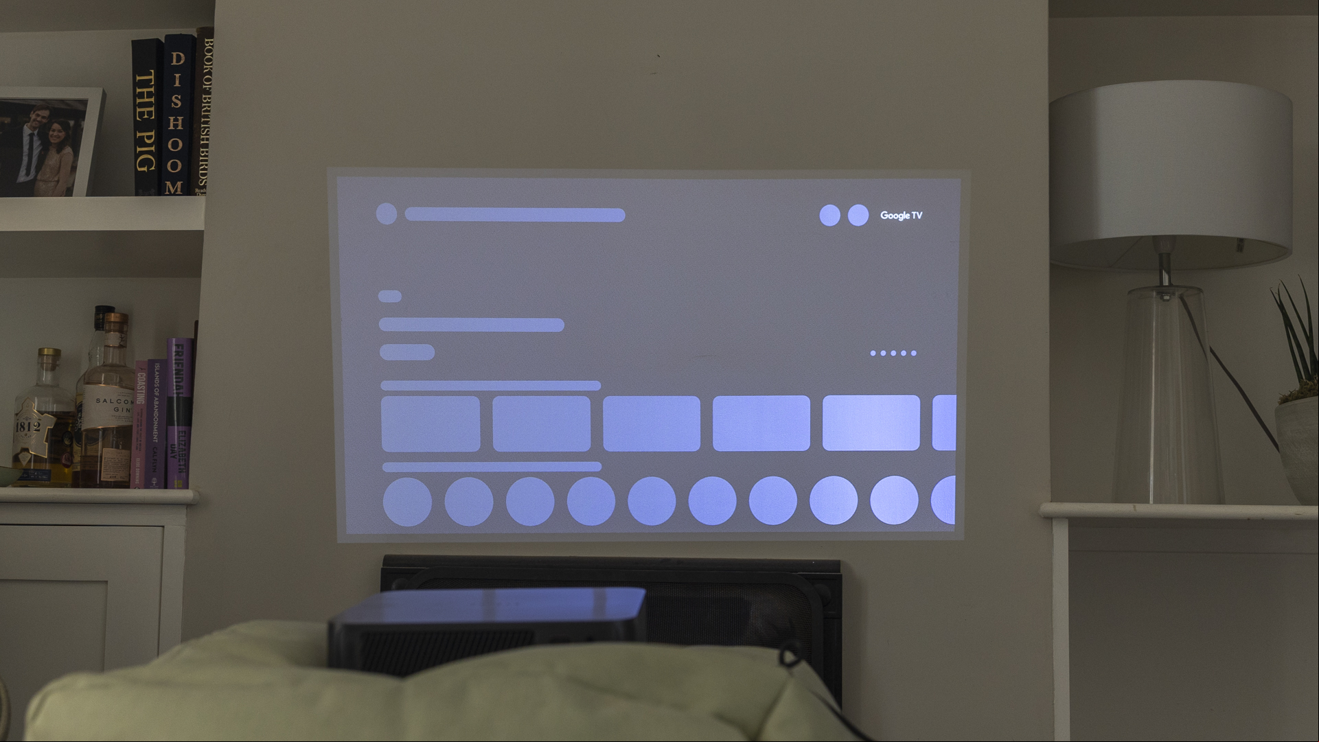 A delay on the underneath of the Dangbei Atom laser projector Google TV app