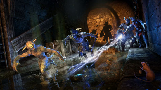 Several heroes engage in battle in the sewers beneath the Imperial City.