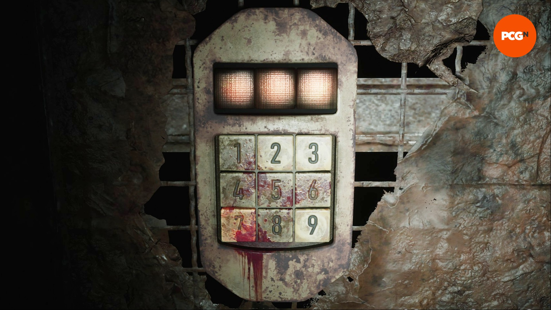 A number pad in the Silent Hill 2 roach room puzzle highlighting the number 2, 3, and 9.