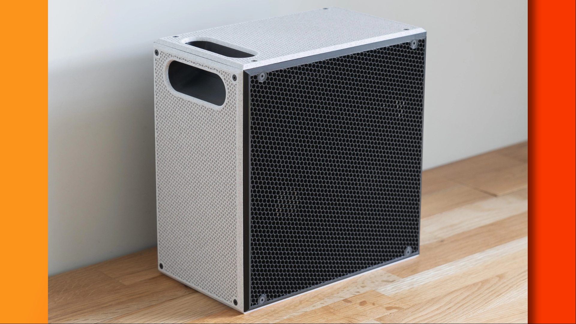 3D printed gaming PC with handle and bottom s