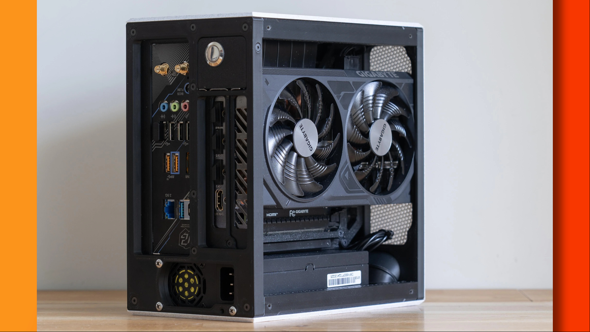 3D printed gaming PC with GPU visible