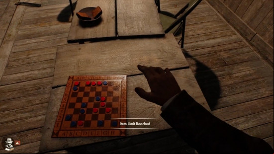 The Mak-Yek puzzle board in Indiana Jones with a wall behind him in Indiana Jones and the Great Circle.