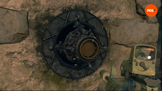 A circular bracket on a wall to hold the Mystic Orb in the Black Ops 6 Zombies Citadelle des Morts main quest easter egg.