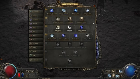 Path of Exile 2 Monk: a large skill tree depicting unlockable skills in a videogame.