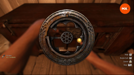 Kingdom Come Deliverance 2 lockpicking: an image of the inside of an old mechanical lock.