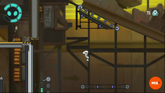 A small robot boy leaps from a platform in Autonomous Odyssey, one of the best Steam Next Fest demos Feb 2025.