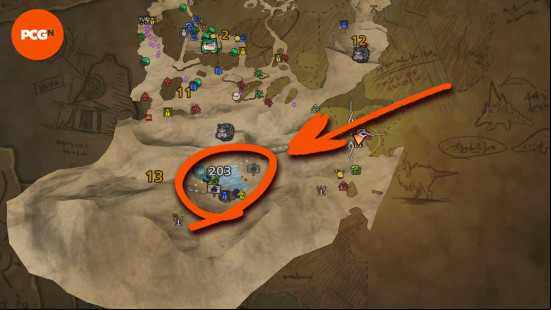 A potential Giant Vigorwasp location in Monster Hunter Wilds.