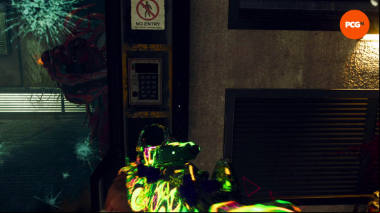 Black Ops 6 Shattered Veil main quest: a door with a keypad on
