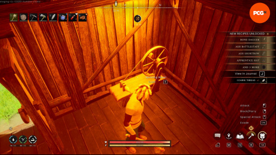 Using a crafting wheel in Runescape Dragonwilds.
