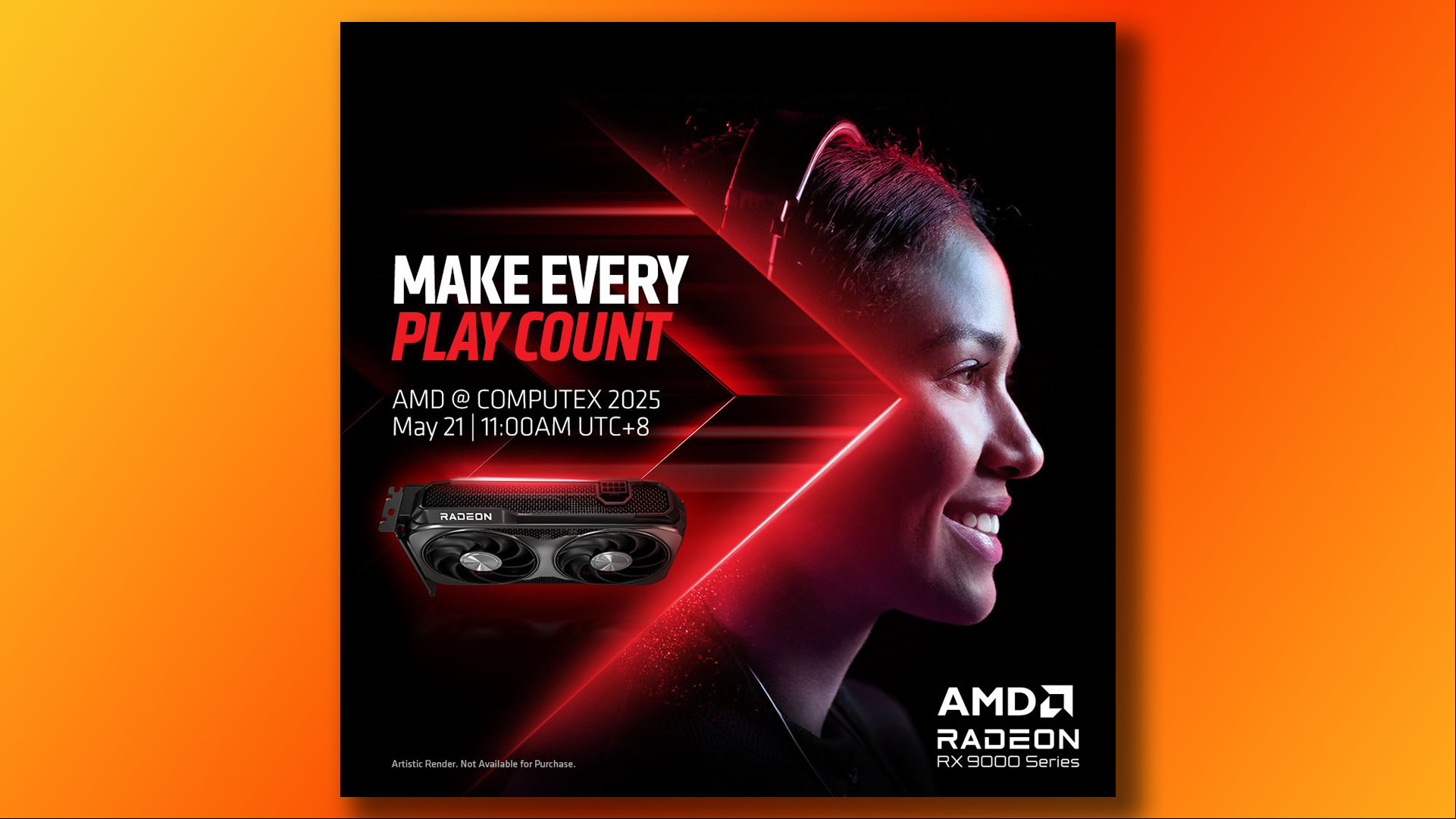 AMD Radeon RX 9060 XT Computex teaser.