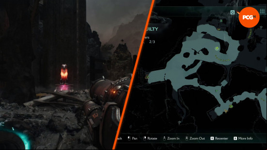 Doom The Dark Ages wolf statues: A wolf statue in Resurrection
