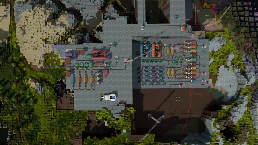 Icaria - A top-down view of a base expanding.