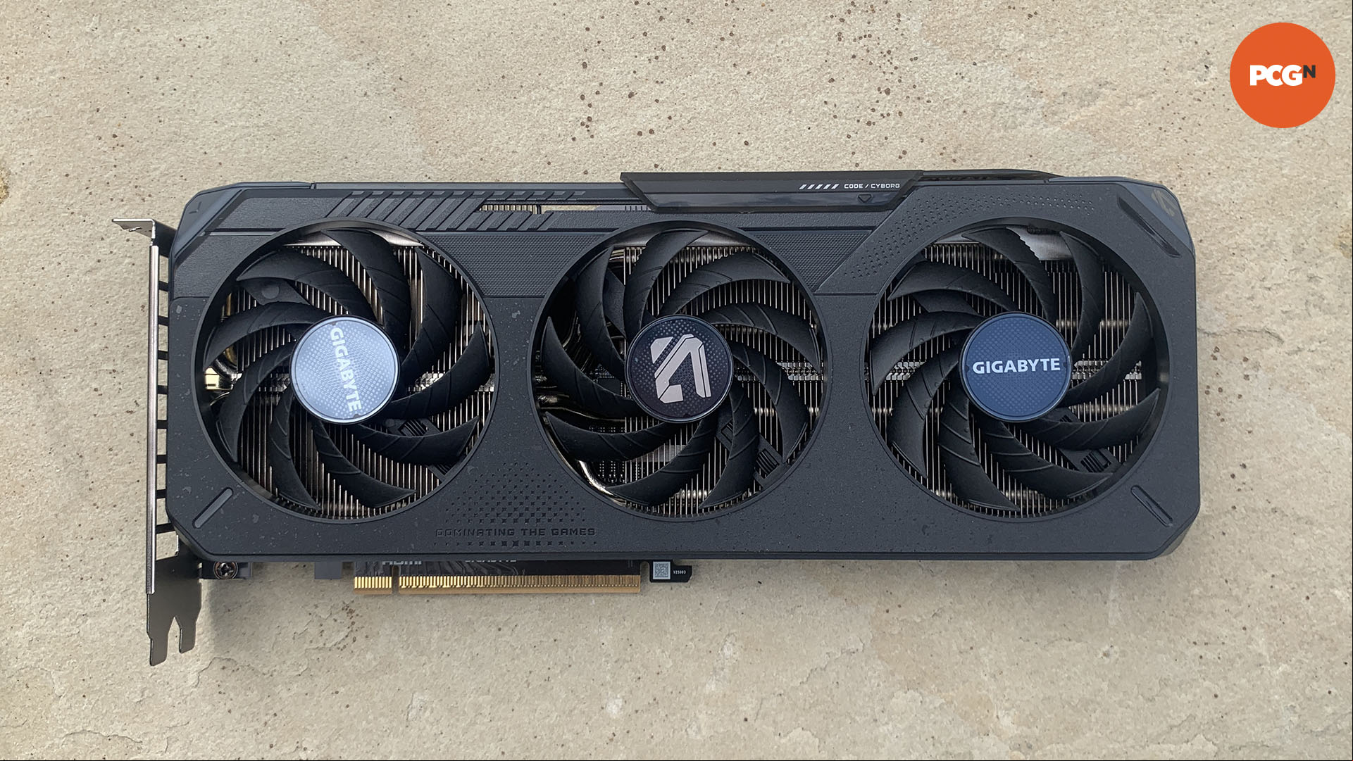 Nvidia GeForce RTX 5060 review: Gigabyte Gaming OC graphics card flat.