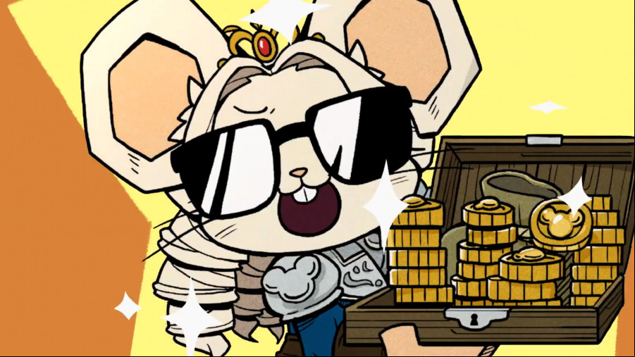Ratopia by Cassel Games - A cartoon rat holds up a briefcase full of money.