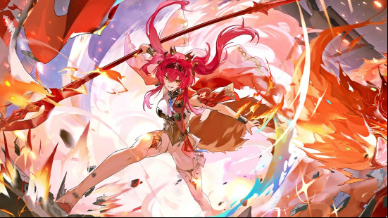 Lupa twirls her spear on the official Wuthering Waves banner in version 2.4.