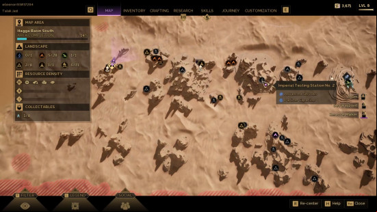 A map showing the planetologist location in dune awakening.